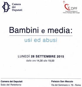 I Convegno Nazionale DPF Bambini e Media - Associazione Italiana 