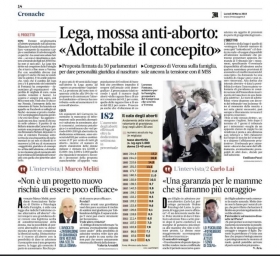 Il Messaggero-proposta di legge sull'adozione del concepito - Associazione Italiana 