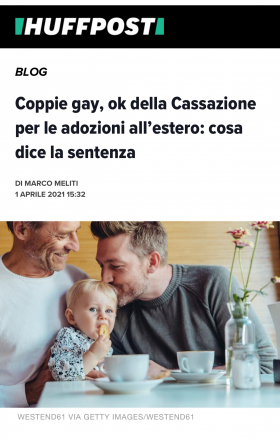 Huffingtonpost - Coppie gay e adozioni all'estero - Associazione Italiana 