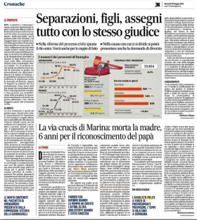 Il Messaggero - riforma del processo civile in materia di diritto di famiglia - Associazione Italiana 