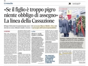 Il Messaggero - se il figlio è pigro niente assegno - Avv. Marco Meliti - Associazione Italiana 