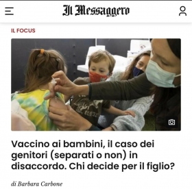 Il Messaggero - vaccini in caso di disaccordo tra genitori - Avv. Marco Meliti - Associazione Italiana 