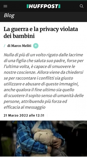 Huffingtonpost-l'articolo dell'Avv. Meliti sulla guerra e la privacy dei bambini - Associazione Italiana