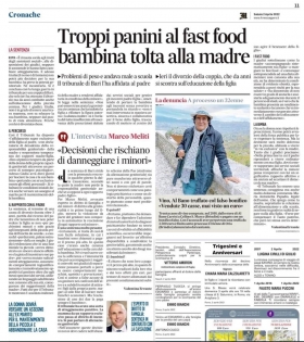 Il Messaggero- Avv.Marco Meliti-coinvolgimento dei figli nelle liti dei genitori - Associazione Italiana 