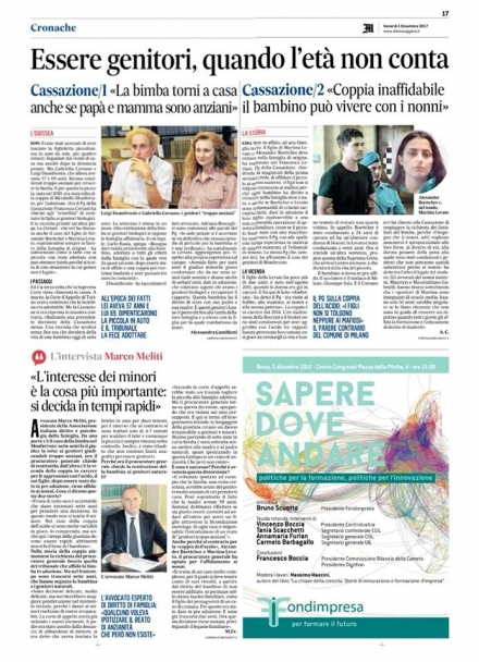 Il Messaggero - Essere genitori indipendentemente dall'età - Avv. Marco Meliti - Associazione Italiana 