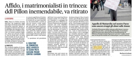 Il Messaggero - DDL Pillon Affido - Avv. Marco Meliti - Associazione Italiana 